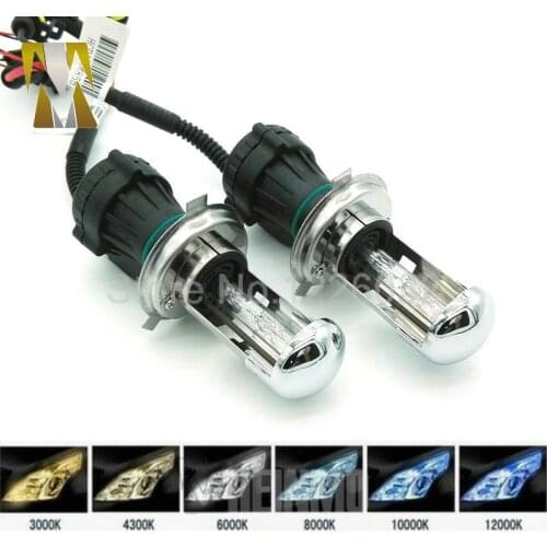 1Pair Bi Xenon 35W H4 Hi Low Beam 12V AC HID Automotive Headlight Replacement Bulb H4-3 BiXenon Hi/Lo Beam Lamp 4300k/6000/8000K