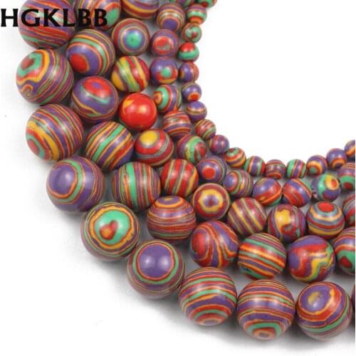HGKLBB Natural Stone Red malachite Round Loose Spacers beads for Jewelry making DIY bracelet necklace Accessories 4/6/8/10/12MM