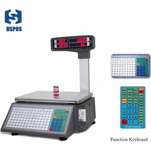 Price scale for supermarket meat shop or fruit shop barcode printing Electronic weighing Scales with 10000 PLUs