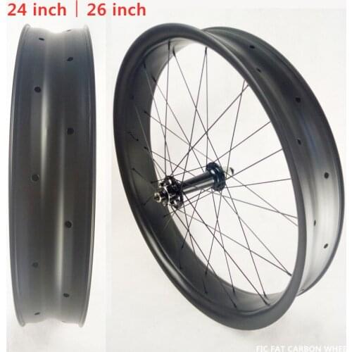 FIC 26er carbon fat wheel 65 80 90 100mm wide 24 inch snowbike disc wheels M15 135 150mm x M12 170 190 197 hookless fat wheelset