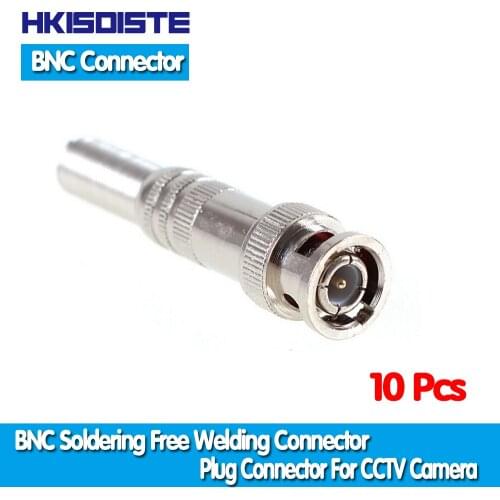 HKIXDISTE 10Pcs CCTV RG-59 Male BNC Connector To Coaxial Cable BNC Connector For AHD CVI TVI Camera