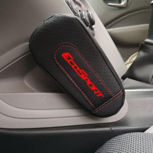 Pu Leather Thigh Support Knee Pad Car Door armrest pad Interior Car Accessories For Ford Ecosport