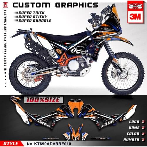 KUNGFU GRAPHICS Custom Vinyl Stickers Motorbike Graphic Kit for 690 Adventure Rally Raid EVO2 (Style no. KT690ADVRRE010)
