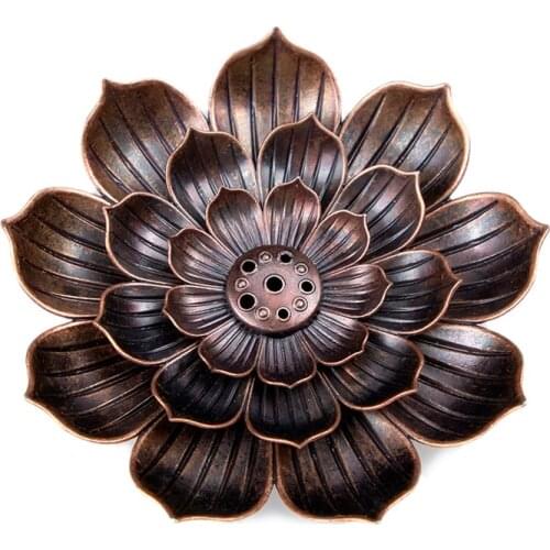 Lotus Incense Censer Plate Perforated Wire Incense Burner Household Buddha Zen Living Room Metal Alloy Insense Holder Decoration