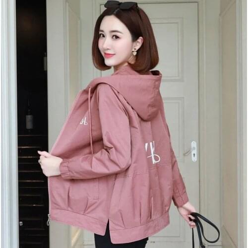 2021 New Autumn Womens Jacket Windbreaker Female Jackets Long Sleeve Causal Basic Coat Pocket Zipper Outwear Plus Size 4XL