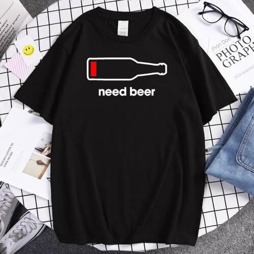 Need Beer Funny Desgin Print Beer Summer Fashion Mens T Shirt Casual Short Sleeve T Shirt Mens Clothing Casual Top Tees