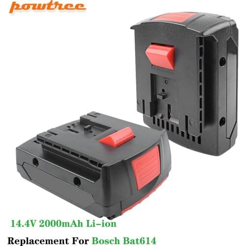 Powtree 14.4V 3000mah Rechargeable Li-ion Battery for BOSCH cordless Electric screwdriver BAT607,BAT607G,BAT614,BAT614G