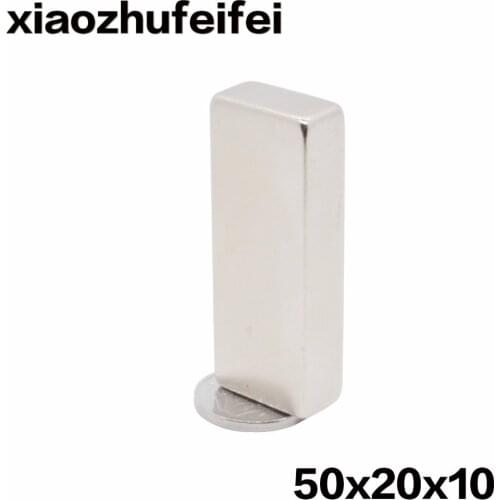 Magnetics 1PCS Big Bulk Super Strong Strip Block Magnets Rare Earth Neodymium 50 x 20 x 10 mm 50*20*10mm