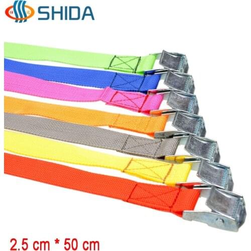 10 PCS 1 inch 2.5 cm x 50 cm Metal Cargo Lashing Strap Polypropylene Ratchet Tie Down with Cam Buckle Winch Strap Free Shipping