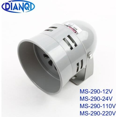 MS-290 12V DC 24V DC 110V AC 220V AC 110DB Red Mini Plastic Motor Siren Industrial Alarm Sound electrical guard against theft