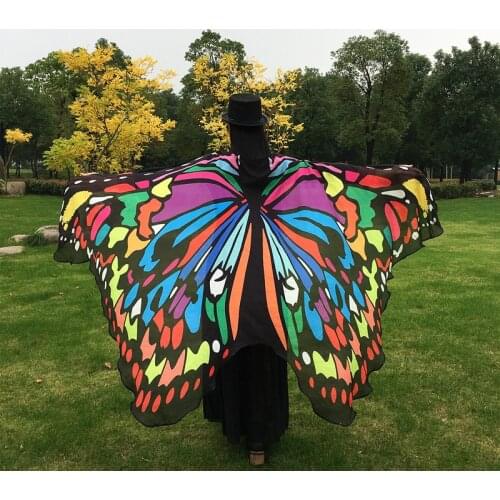 Hot-Sale Women Butterfly Peacock printed Capes Fashion Polyester decoration Adult Dance Performance Props Butterfly Wings