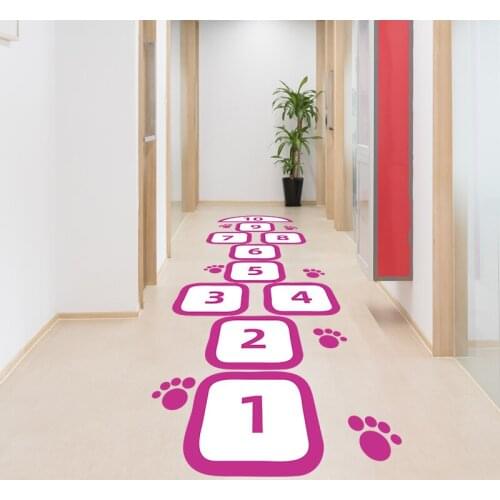 Numbers Lattice Wall Stickers DIY Grid Jumping Game Wall Decals for Living Room Kids Room Nursery Home Decoration