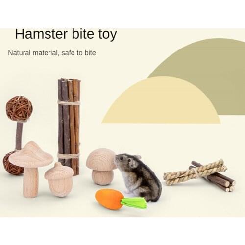Hamster Natural Molar Bite Toy Rabbit Guinea Pig Totoro Dwarf Rat Chew Toy Hamster Cage Landscaping Supplies Hamster Accessories