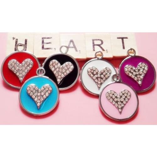 New Arrival Free Shipping 300Pcs/lot Mix Colors Pet Product Heart Rhinestone Pet ID Tags Custom Dog tags Personalized Pet Tags