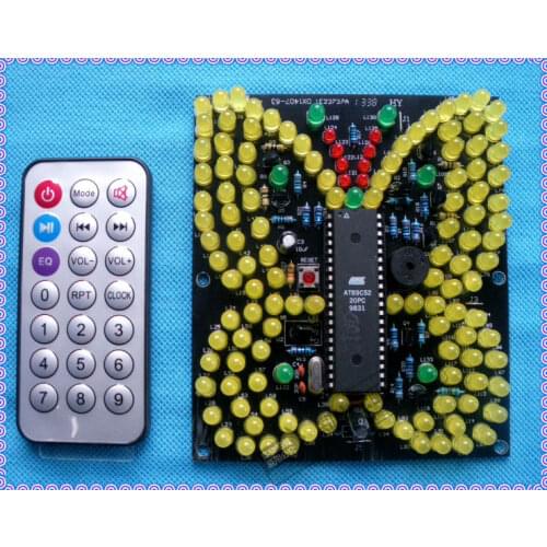 Remote control music butterfly lamp Kit soldering kits Electronic diy kits for Beginners DIY Brain-training Toy
