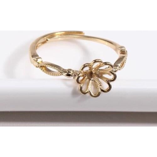 Hot Popular Ring Base Mountings Findings Settings Adjustable Ring Jewelry Parts Fittings Accessories for Pearl Beads Stones