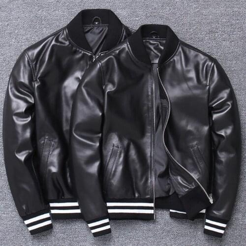 Casual Fashion Lovers Sheepskin Leather Jackets Genuine Leather Coat Couples Women and Man Real Leather Coat 4XL Large Size A801