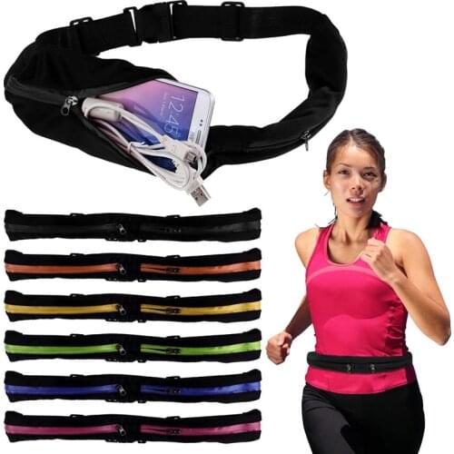 Mayitr Single Double Sports Waist Bum Bag Fitness Running Belt Pouch Travel Waist Pocket Jogging Sports Adjustable Strap Unisex