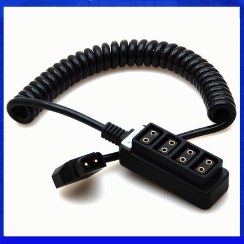 D-Tap Male to 4-Port P-Tap Female Camera power Supply Distributor DTAP fourway splitter spring lines