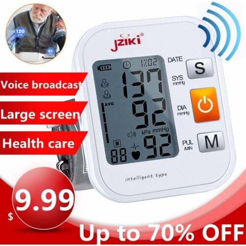 Adult Automatic Digital Upper Arm Blood Pressure Monitor Electronic Sphygmomanometer Pulsometer Heart Beat Rate Pulse Meter