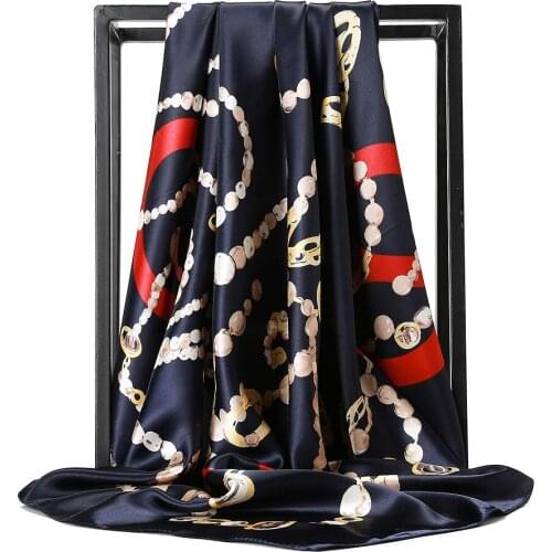 Silk Like Neck Scarf Womens Fashion Pattern Large Square Satin Headscarf,Hair Wrap Scarves Night Sleeping Headband Bandanas