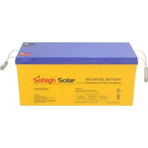Solar gel Battery 12v 200ah yellow color design deep cycle sohigh quality for solar power system