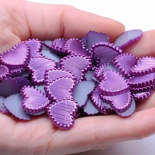 Heart Shape 40pcs 14mm Flatback Half Pearls Rhinestone For Nail Art Cellphone DIY Jewelry Crafts Decorations