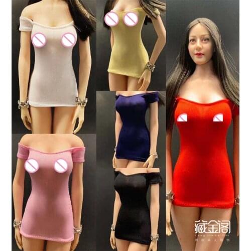 In Stock 1/6 CJG-W035 PH female tight skirt tight dress clothes six colors
