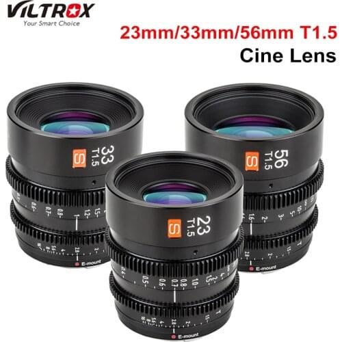 Viltrox 23mm 33mm 56mm T1.5 Cine Lens APS-C Manual Focus 1:1.5 High Aperture F1.5 Camera Film Lens for Sony E Mount Cameras