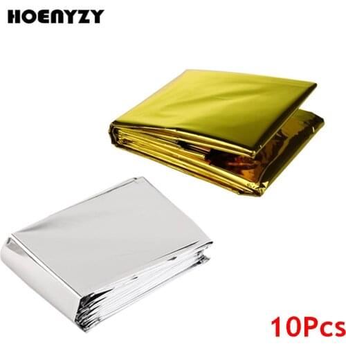 10Pcs/lot Camping Water Proof Emergency Survival Rescue Blanket Save Foil Thermal First Aid Thermal Insulation Mylar Blanket