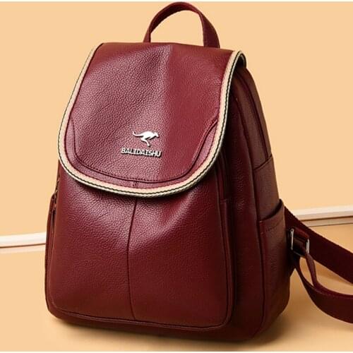 High Quality Fashion Women Leather Waterproof Backpacks 2021 Large Capacity Travel Back Pack Lxuxury Designer Mochila Para Mujer