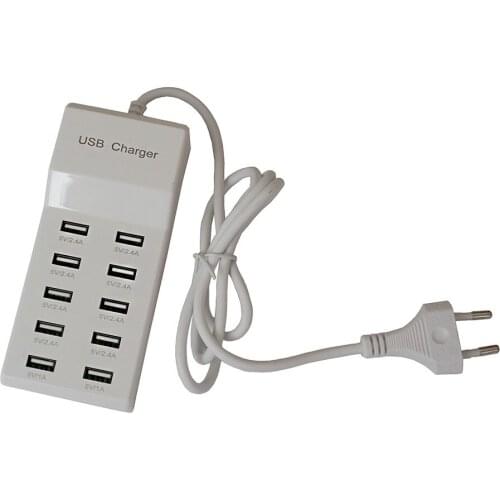 TORLINSE 10 USB Charger Station Splitter 50W Mobile Phone Charger HUB Smart IC Charge Universal Power Adapter