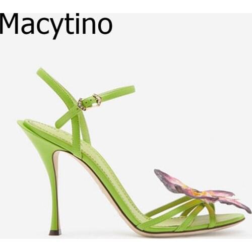 2020 Summer Women Sandals Buckle Strap Thin Heels Butterfly High Heels Pumps Lady Sandal Party Woman Shoes Dropship