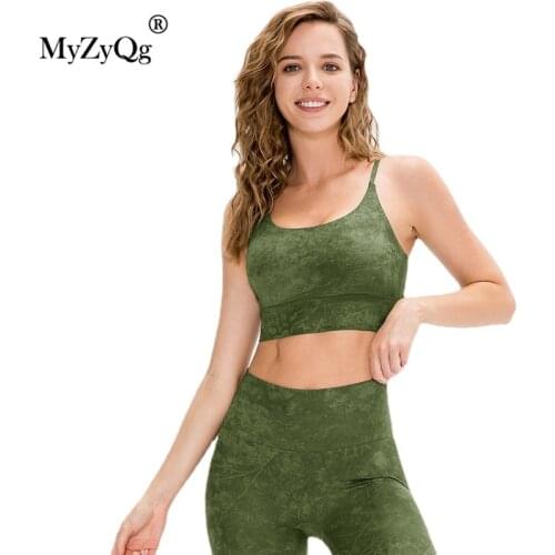 Women Sports Yoga Bras Running Gym Fitness Printed High Elastic Gathering Shockproof Workout Nude Underwear