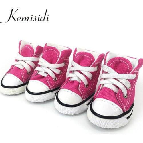 KEMISIDI Winter Pet Dog Shoes Jean 4Pcs/Set Small Large Dogs Boots Cotton Non Slip 1 2 3 4 5 Size for ChiHuaHua Pet Product