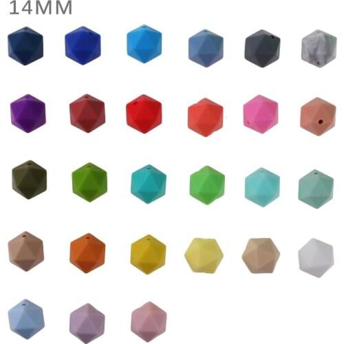 10pc/lot Teething Silicone Baby Teether Beads Icosahedron Beads Food Grade Silicone Non-toxic Infant Teething Accessories