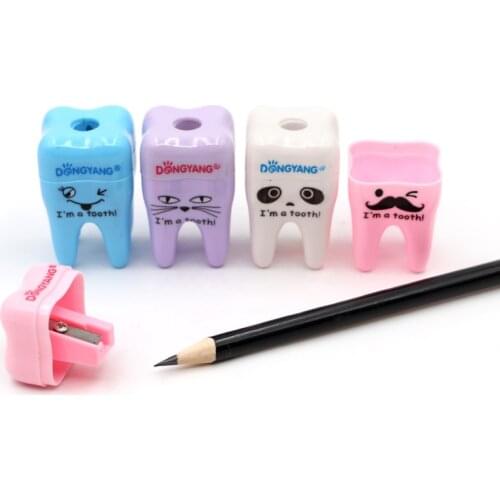 10pcs Cute Stationery Tooth Pencil Sharpener Materials Dental Clinic Creative Gift tooth Shape Pencil Sharpener School Supplies
