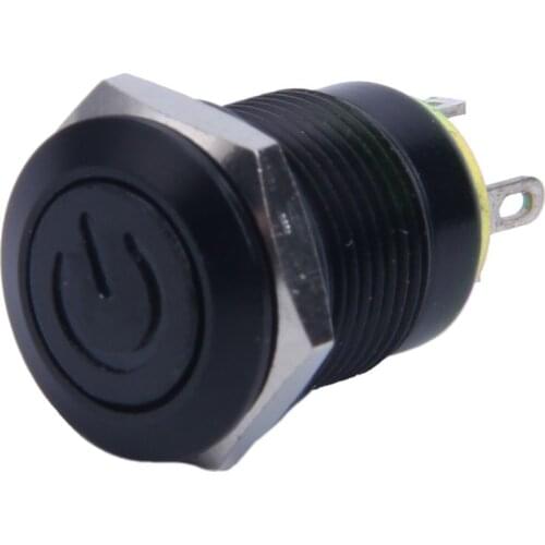 12V 2A 9.5mm LED Metal Cap Power Momentary Push Button Switch Car DIY Modified, Yellow