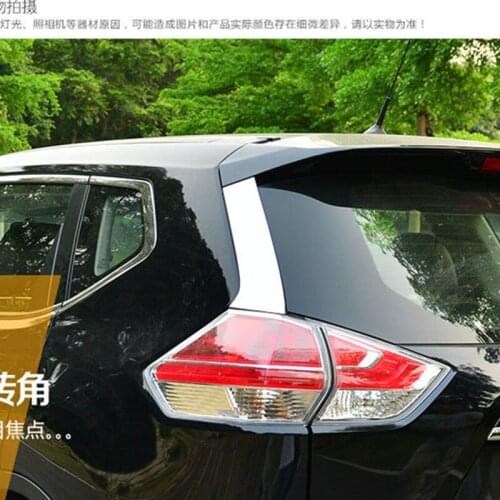 2pcs/set Accessories fit for 2014 2015 2016 Nissan X-Trail T32 Rogue X Trail Stainless Steel Rear Window Spoiler Side Cover Trim