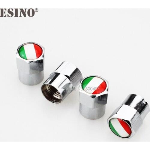 200 x Car Styling Stainless Zinc Alloy Italy National Flag Car Tire Valve Caps Wheel Tires Tyre Stem Air Cap Airtight Covers