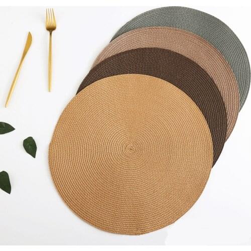 38CM Round Placemat Kitchen Dining Table Mats Steak Pad Anti-scalding Insulation Pads Nordic Hotel Restaurant Home Decor