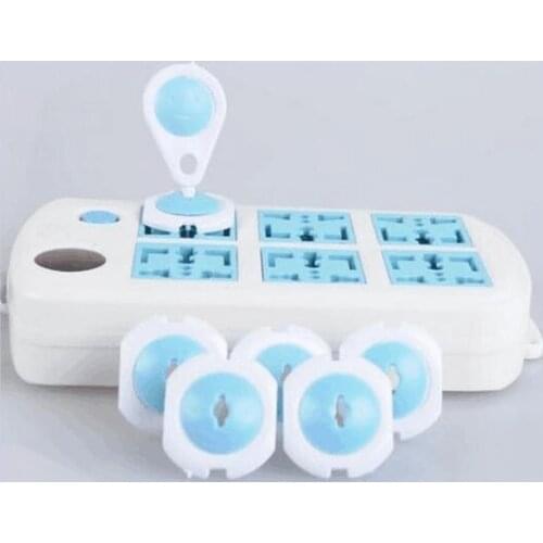 6pcs Baby Electric Socket Security Plastic Safety Lock Cover Plug Two Pin Phase Whcn Child protection against electric shock #82