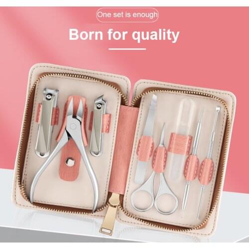 8 Stainless Steel Thickened Nail Clippers Manicure Cutter Household Zipper Bag Chick Pliers Trim Nail Scissors Nail Tools TSLM1
