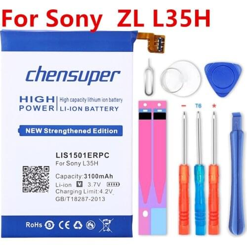 New 3100mAh LIS1501ERPC Li-ion Phone Battery for Sony Ericsson Xperia ZL L35H lt35i C6503 C6506 C6502 Battery Bateria