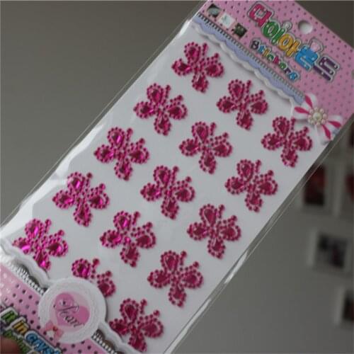 Acrylic Crystal rose Butterfly Sticker kids toys Rhinestones stickers Adhesive Diy Wedding Flat decoration sticker