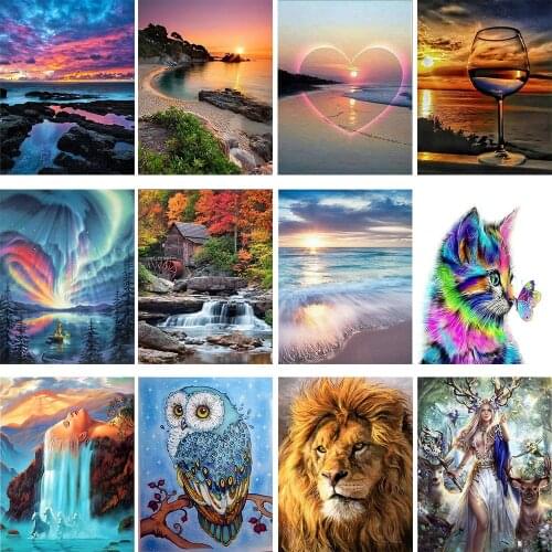 GATYZTORY 5D DIY Diamond Painting Full Square Drill Embroidery Handmade Mosaic Cross Stitch Home Decor Gift