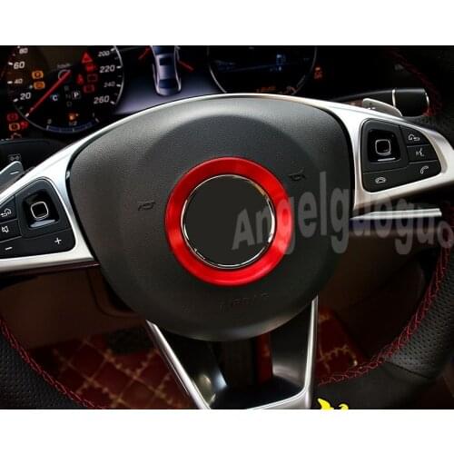 Aluminum alloy Car steering wheel logo decorate ring sticker for Mercedes Benz 2016-2017 E-class W213