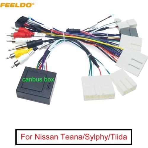 FEELDO Car Audio 16PIN Android Power Cable Adapter With Canbus Box For Nissan Teana/Sylphy/Tiida Power Cable Wiring Harness