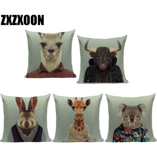 Throw Pillows Case Cute Cartoon Lovely Animals Koala Panda Sofa Cushion Cover Square Pillowcase Home Living Room Decoration
