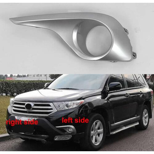 For Toyota Highlander 2012 2013 2014 Fog Lamp Shell Front Bumper Grille Driving Lamp Cover Fog Light Cover Silvery